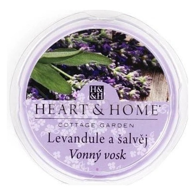 Heart & Home sójový prírodný vonný vosk Levanduľa a Šalvia 27 g