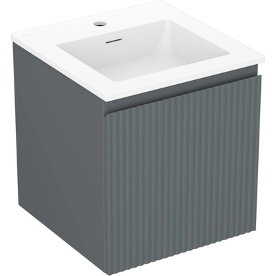 Mexen Rivel шкафче за баня 45 см с мивка Otis, 1 чекмедже, релефно, графит (91A20-04547-1-BF66-W18M01)