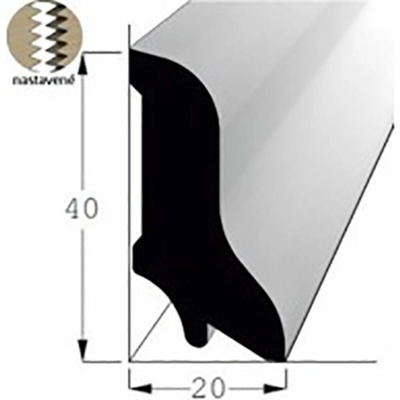 Lišta podlahová smrk 40x20mm délka 150cm, nastavovaná