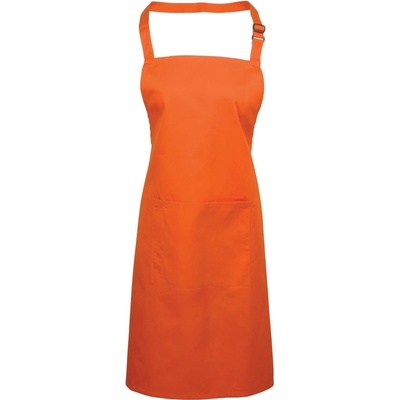 Premier Workwear zástera s náprsenkou a vreckom Oranžová