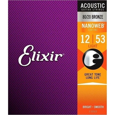 Elixir Acoustic Bronze 80/20 Nanoweb 11052 Light