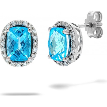 Blink-Blink diamantové náušnice z bieleho zlata s Topásom 3160BToG