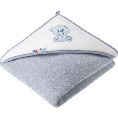 Akuku Froté osuška s kapucí 100x100cm šedý medvídek – Sleviste.cz