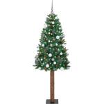 vidaXL Тясно коледно дърво Зелен 210 cm ПВЦ и масивно борово дърво (3394876)