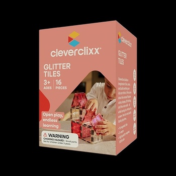 Cleverclixx Magnetická stavebnice - třpytivé díly (16 ks)