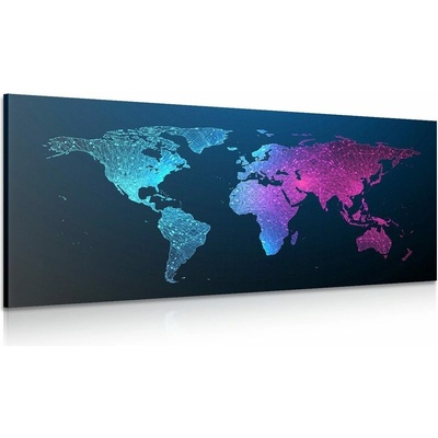 Obraz nočná mapa sveta