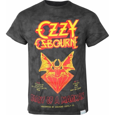 DIAMOND мъжка тениска DIAMOND х OZZY OSBOURNE - Diary Of A Madman Crystal Wash - Черен - B21DMPO205 BLK