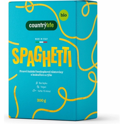 Country Life Těstoviny špagety kukuřično-rýžové BIO 300 g