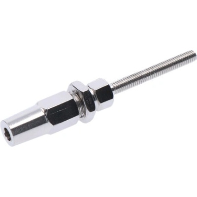 Úchyt pro lanko ø 4 mm, závit M6, broušená nerez AISI 304