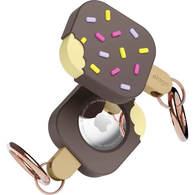 elago Силиконов ключодържател за Apple AirTag - Elago AirTag Ice Cream Case (кафяв) (EATICE-DBR)