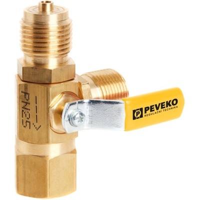 Peveko TK1102SL Tlakoměrový kohout třicestný, vnější závit M20x1,5 s čepem otočná matice M20x1,5
