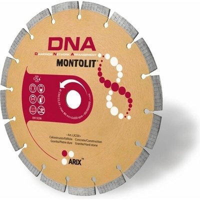 Brevetti Montolit LX230, segmentový diamantový kotouč DNA na stavební materiály