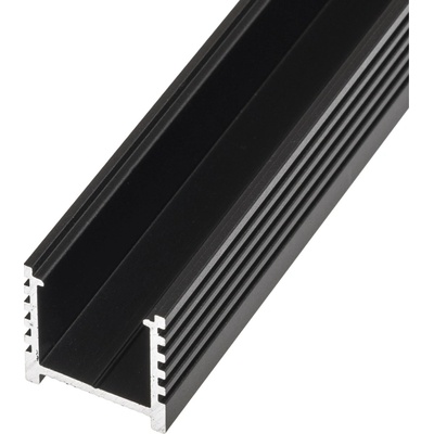 LED profil N12C - nástěnný černý - Profil bez krytu 2m TL-092215 092215