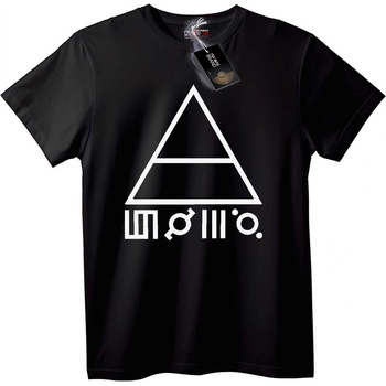 NOONEBRAND Тениска Бруклин геометричен триъгълник - S, Black