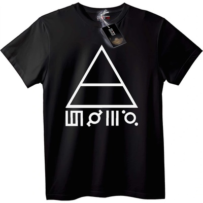 NOONEBRAND Тениска Бруклин геометричен триъгълник - S, Black