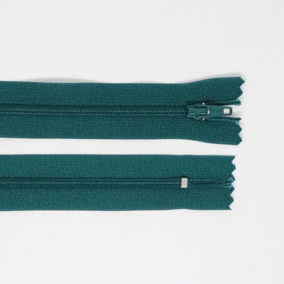 Spirálový zip, šíře 3 mm, délka 60 cm, tmavě zelená