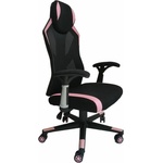 RFG Геймърски стол RFG Soft Game, дамаска и меш, полиамидна основа, до 130 kg, черно-розов