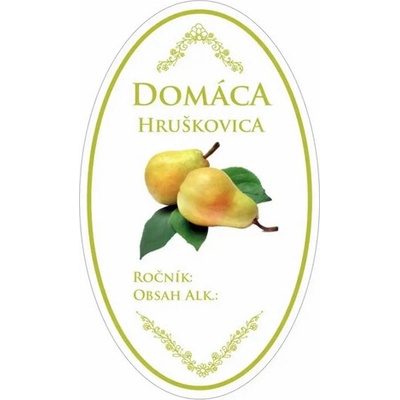 Orion Samolepka Domáca hruškovica, ovál, biela, 16 ks
