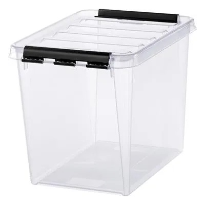 SMARTSTORE Пластмасова кутия за съхранение, 14 литра, с черни дръжки, SMARTSTORE "Classic 11", прозрачна 3483070 (3483070)