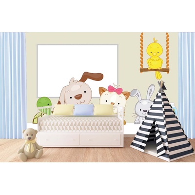 DIMEX ART Самозалепваща се флизелинова фототапета животни в училище 375 x 250 см