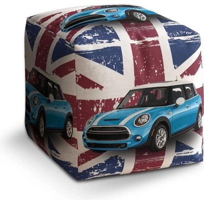 Sablio Taburet Cube Mini sedan Britská vlajka: 40x40x40 cm