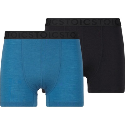 Stoic Мъжко мериносово термобельо Stoic Merino150 SadjemSt. Boxer 2-Pack Merino base layer - Black / Summer Blue - размер 3XL (015-2329-0416)