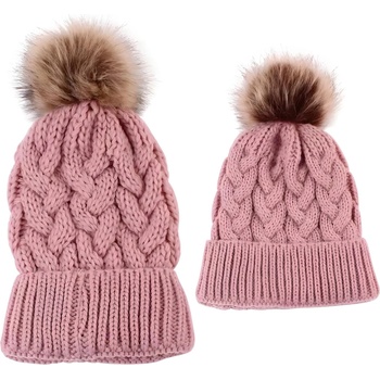 HARAHU Шапки Мама и дете - Розова kp21553 (21553)