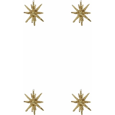 House Doctor Vánoční ozdoba Spike Small Brown Glitter set 4 ks zlatá barva sklo