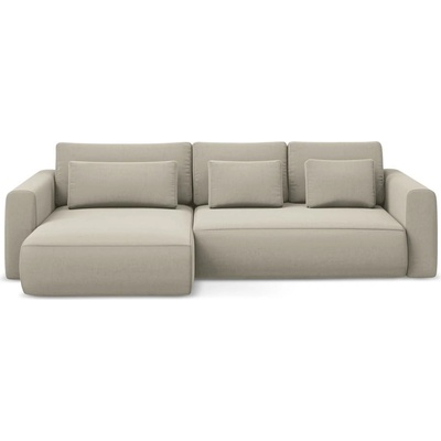 makamii Бежов кадифен разтегателен ъглов диван с място за съхранение (ляв ъгъл) Kapua - Makamii (KAPUA_LCF_M_3_P1_C6)