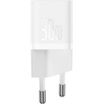 Baseus Мрежово зарядно устройство Baseus GaN5S Fast Charger 1C, 30W, 1 x Type-C F, Бял - 40409