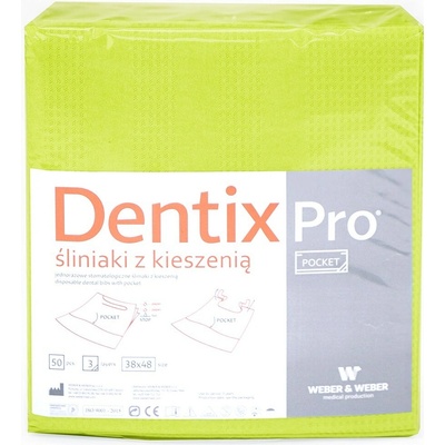 Weber and Weber Weber&Weber Jednorazové stomatologické podbradníky DentixPro s vreckom 50 ks Limetkovozelená