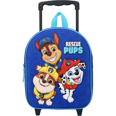 Vadobag · Dětský cestovní 3D batoh na kolečkách Tlapková patrola - Paw Patrol - motiv Rescue Pups - 9L