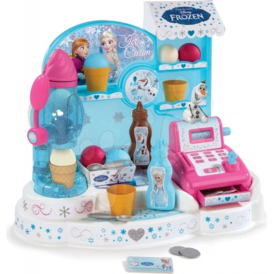SMOBY 350401 Frozen trblietajúca sa zmrzlináreň s koláčmi pokladňou a dávkovačom zmrzliny + 22 doplnkov