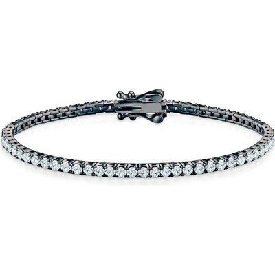 SAVICKI Tenisový náramok čierne striebro s moissanitmi 2,2 mm 18 cm - SAV-B-TENIS-02WQ-2-18CM-22SZ-20K-925-MOI-CZ