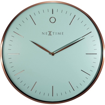 NeXtime Стенен часовник Glamour тюркоаз и розово злато (3235TQ)