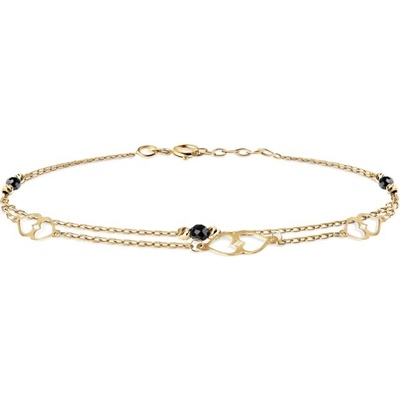 Savicki náramek srdce žluté zlato zirkony B-B-B0284-00147-585-Z