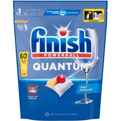 Finish Quantum All in 1 Лимон Капсули за Съдомиялна 60 бр. + Подаръчна Проба Продукт (3282125)