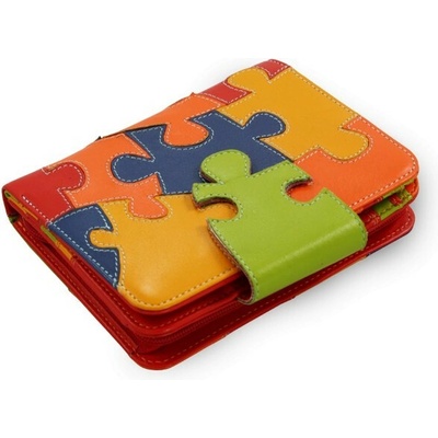 Dámska farebná kožená peňaženka s motívom puzzle Kenzie