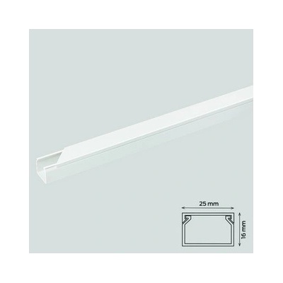 Canalux Žľab 25 x 16 mm biely