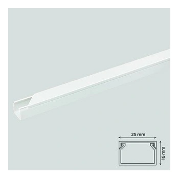 Canalux Žľab 25 x 16 mm biely