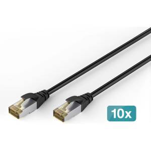 ASSMANN CAT6A S-FTP пач кабел 1 м, черен (опаковка от 10 броя) (DK-1644-A-010-OD-10)