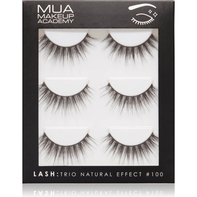 MUA Makeup Academy Lashes Natural Effect изкуствени мигли #100 3 чифт