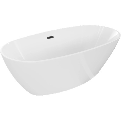 Mexen Eris Самостоятелна вана 180 x 80 см, бяла, с черен прелив - 53441808000-70 (53441808000-70)