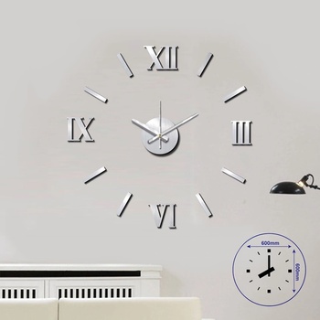 Image 1 of Splendid Стенен часовник Sticker Romer, диаметър 60 cm, сребрист (6120280017)