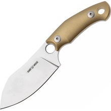 Giant Mouse GMF1-XL Milled Brass / Satin Elmax Blade / Burgundy Leather Sheath