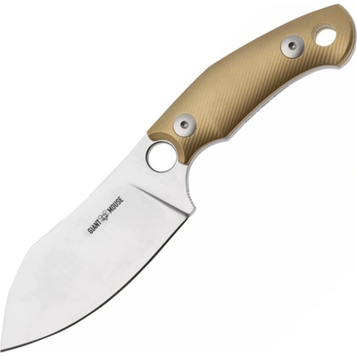 Giant Mouse GMF1-XL Milled Brass / Satin Elmax Blade / Burgundy Leather Sheath