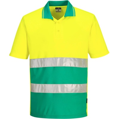 Portwest Polokošile S/S S175 krátký rukáv reflexní žltá/modrozelená XL