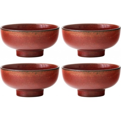 Audo Copenhagen Set čtyř červeno hnědých keramických misek New Norm 12 cm