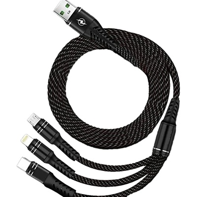 PremiumCord ku31pow01 3 in 1 USB, 3 konektory USB Type-C + micro USB + Lightning pro Apple, 1,2m