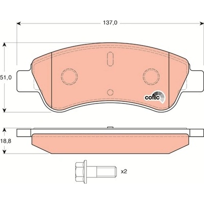 TRW Sada brzdových platničiek kotúčovej brzdy GDB1463